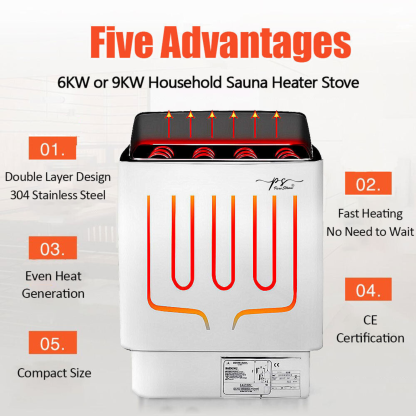 pure steam sauna heater Features