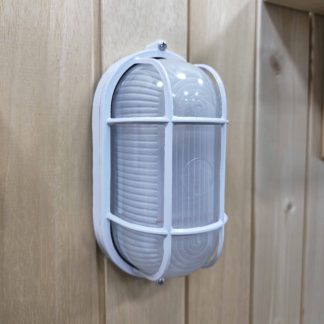 Sauna room light fixture emitting a soft glow, enhancing the ambiance of the sauna environment